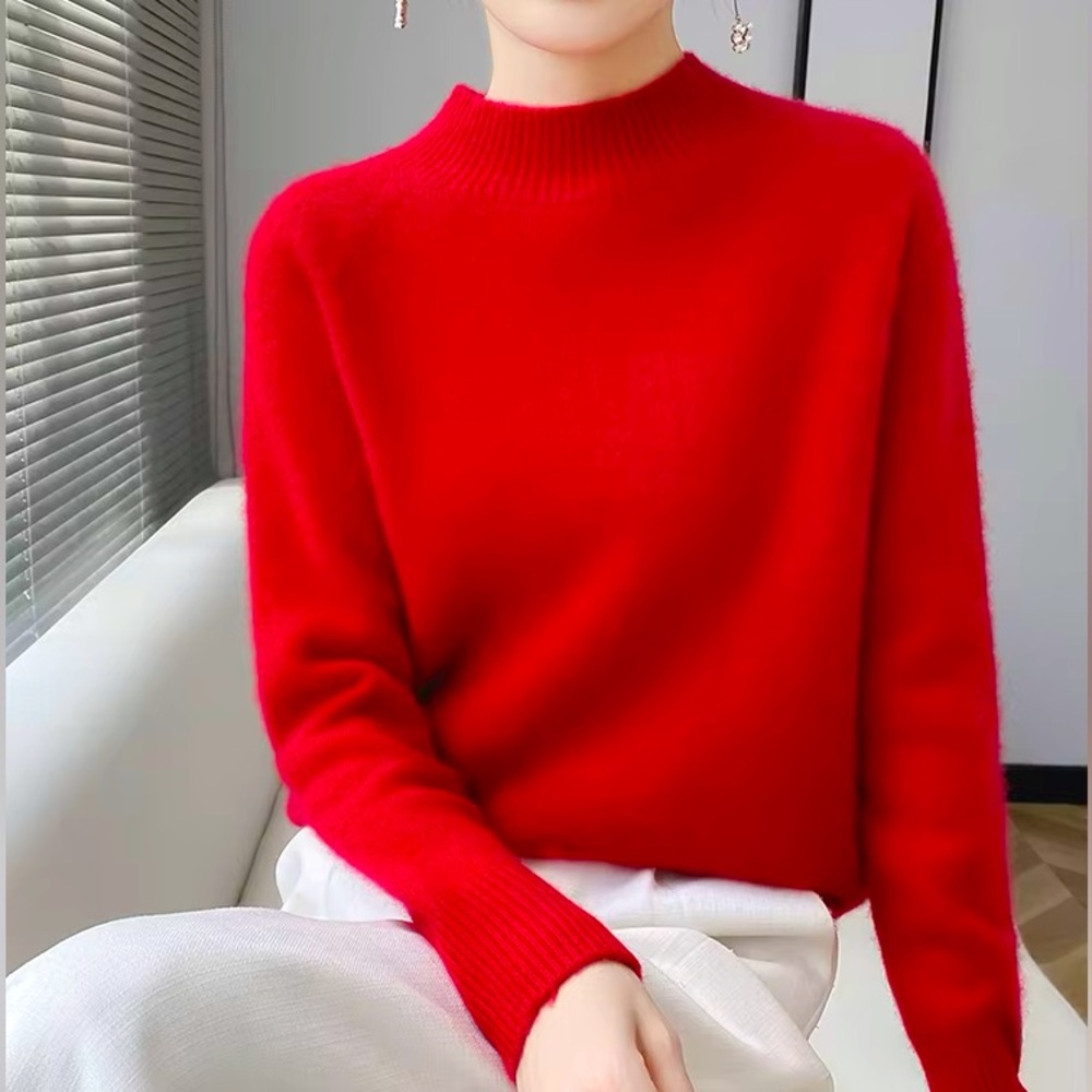 Sag Harbor Red Mock Neck Sweater Women’s Large